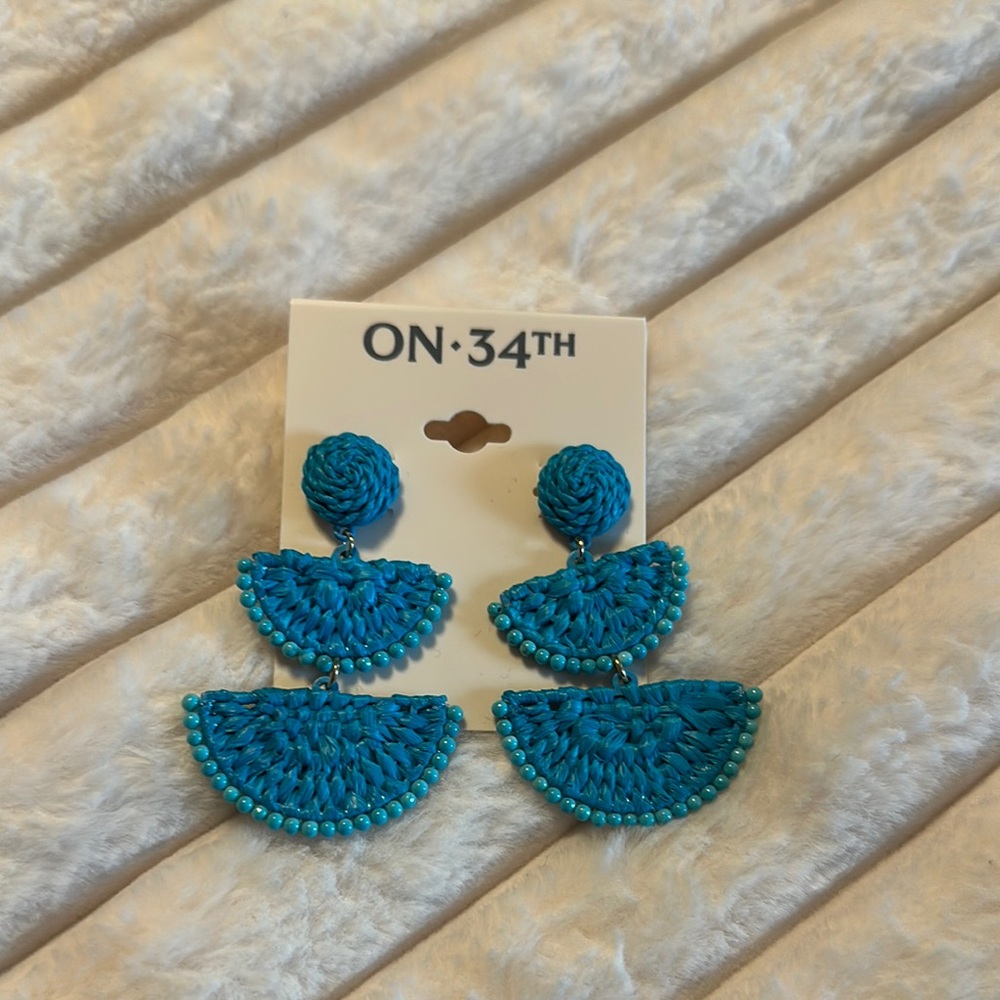 ON 34th Blue Statement Earrings